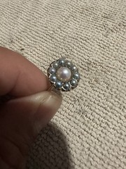 Antique Victorian 10k Yellow Gold Natural Pearls Cluster Ring