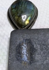 Vtg Sterling Large Teardrop Labradorite Pendant 30 +” Octagon Snake 925 Necklace