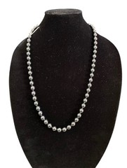 VTG Joan Rivers Gray Faux Pearl Knotted Beaded Necklace 29in
