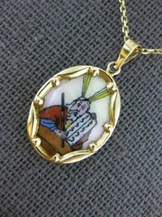 ESTATE 14KT YELLOW GOLD 3D MOSES TEN COMMANDMENT ISRAEL SHEMAH PENDANT #25482