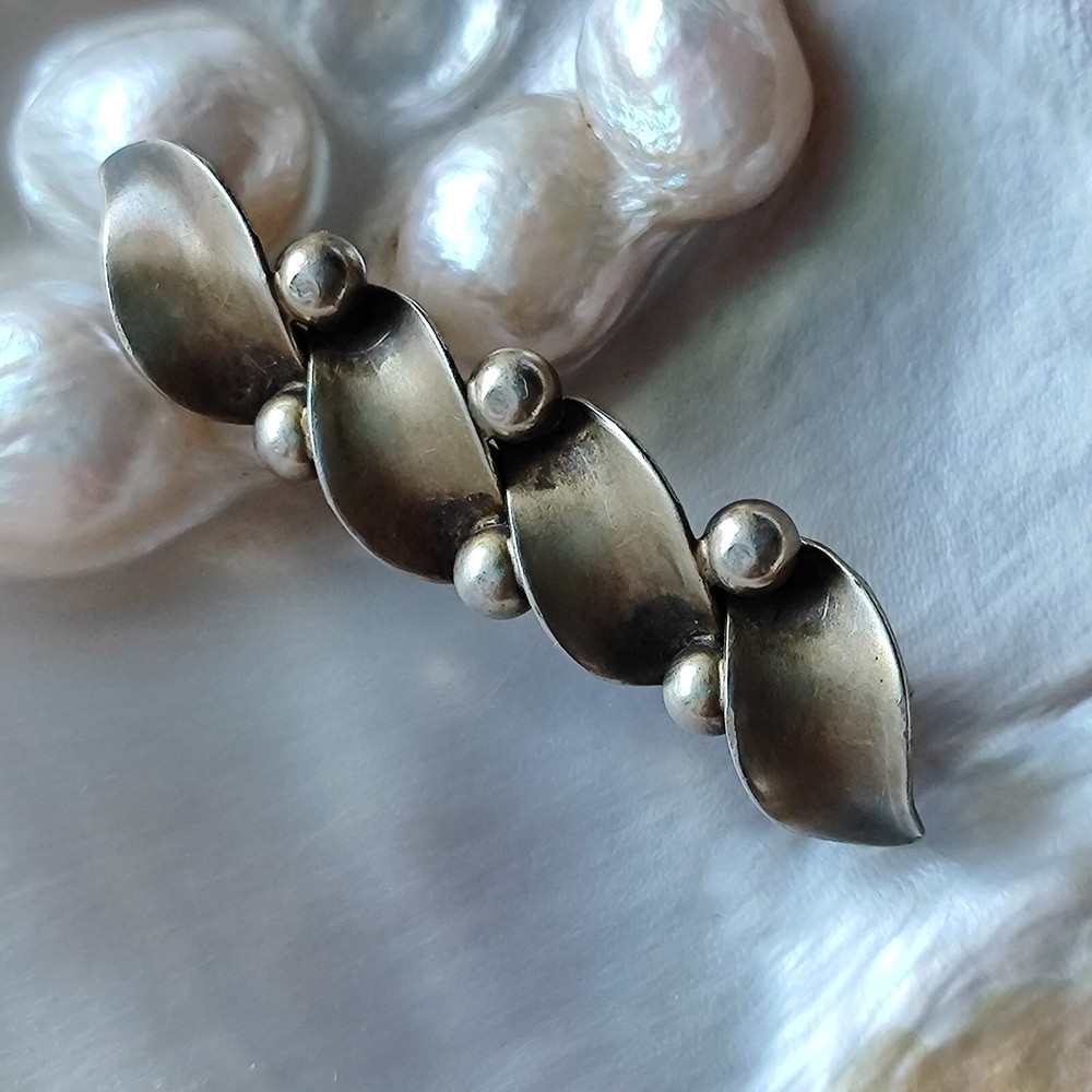 TEKA Brooch Silver 835 Art Deco Brooch Bar Theodor Klotz Germany, 1970s, vintage