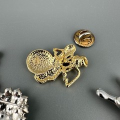 Vintage Rhinestone Brooch Lot Bowling Ball Pins Angel Holding Pin Some Signed