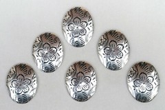 #3472 ANTIQUED STERLING SILVER PLATED PENDANT/ER OVAL W/HANG HOLE – 6 Pc Lot