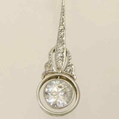 Art Deco Style 3CT Lab Created Diamond 14k White Gold FN Drop Dangle Earrings