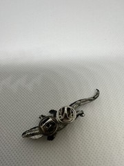 Silver And Black Crocodile Pin