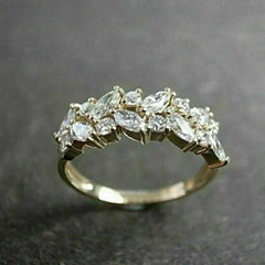 1.50 Ct Lab Created Marquise Diamond 14k Yellow Gold Finish Wedding Band Ring