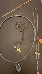 Lot #38 of random estate sale jewelry, mostly necklaces, chains, chokers
