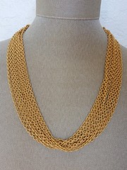 Vintage Goldtone Multi-Strand Chain Necklace 16″-18″ Carol Lee/ Talbots