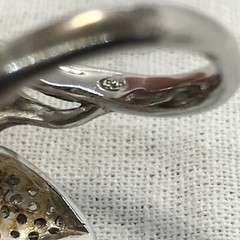 Vintage 925 Sterling Onyx Orange – Clear Cubic Zirconia Pave Design Ring 8.5