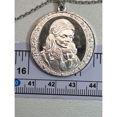 Vtg Mother’s Day 1974 Necklace Women 24in Silver Sterling Commemorative Medal