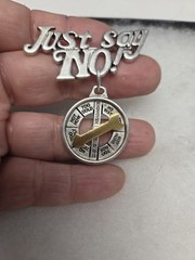 Vtg Danecraft silver gold tone “Just Say No” spinning arrow Pin