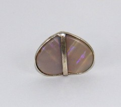 925 Silver Natural Australian Opal Heart Shape Unique Pendant 1 Inch