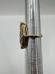 18K GOLD ELECTROPLATE Vintage Cocktail STATEMENT Shield Ring Sz 6