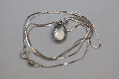 Engraved Locket Pendant Necklace Sterling Silver