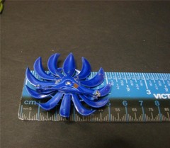 Vintage Shades of Blue Enamel Metal Daisy Flower Pin Brooch