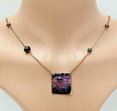 925 Station Peacock Pearl Necklace 24in Sterling Silver 12gtw Artisan Enamel