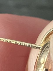 3 Pairs 14K Yellow Gold Dainty Earrings Lot Seashell Etched Hoops & AB Crystal