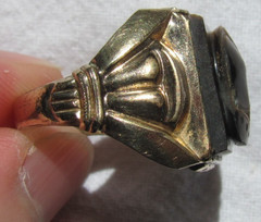 Vintage Carved Tiger’s Eye Roman Soldier Warrior Cameo 12K GF Ring Size 11
