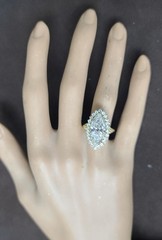 Vintage 18k Yellow Gold Engagement Ring 5.06ct.Lab-Grown Marquise Euro Diamond