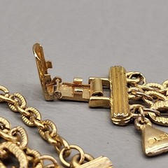 Vintage Liz Claiborne Necklace Three Layered Chain Gold Tone 33″