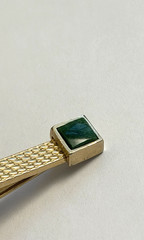 Nice Vintage Swank Mid Century MCM Modernist Jade Stone Tie Bar Clip