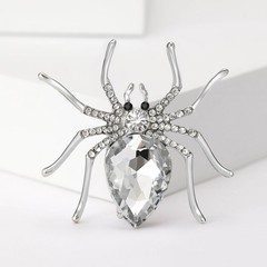 Rhinestone Spider Brooch Alloy Trendy Versatile Unisex Clothing Lapel Accessory
