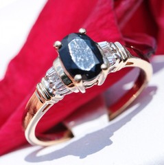 14k yellow gold sz 6.75 ring 1.02c naturalCeylon treated sapphire diamond 2.65g