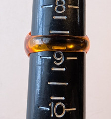 AMBER LUCITE RING SIZE APROX 8.5 With ANT ENCASED IN RESIN
