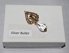 Sterling Silver Gold Toned Vintage Lenox Faceted Crystal Angel Pendant