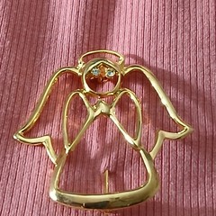 AAI Gold Plated Angel Brooch Vintage Pin Signed