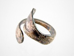 Oneida Korea Silverplate Spoon Band Wrap Ring Silver Plated Metal Size 5.75 4.3G