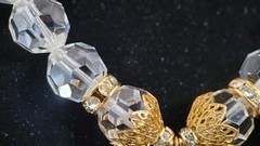 Vintage Rosemary G Ro-Do Saks 5th Ave Crystal Bead Gold Tone Necklace Brand New
