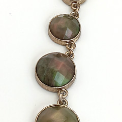 Vintage Style Georgian Collet Necklace 17″ Olive Green Iridescent Anna Wintour