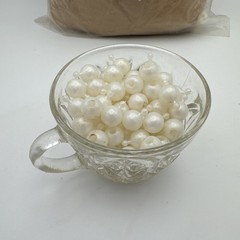 Vintage Pop It Beads Lot Snap Plastic White Faux Pearls Round 1960s 2 Lbs!