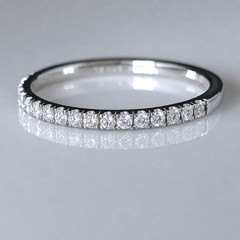 Estate Natural Diamonds 14k White Gold Band Ring 50%Eternity Anniversary Wedding