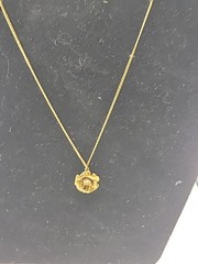 Necklace in 12 Kt gold fill rose pendant. 18 in chain. Vintage. 9 in drop