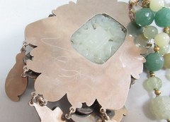 DYNAMIC VEGA MADDUX MIXED METALS NECKLACE W/ JADE & NATURAL GEMSTONES