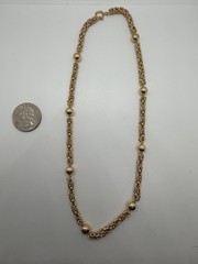 Vintage Portuguese solid gold 19k Necklace and Bracelet Jewelry Set
