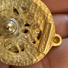 Casual Corner VTG Gold-Tone Round Chunky Cut Out Star Stud Earrings MCM Unique