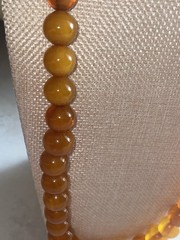 Antique Amber and Butterscotch Bakelite Plastic Screw Clasp Necklace 72 Grams