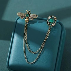Vintage Delicate Bee Chain Brooch Women’s Fashion Brooch Pin Gift