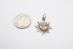 Vintage Sterling Silver 925 Sun Charm