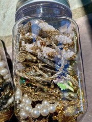 vintage costume jewelry lot lbs wearable usable for crafting
