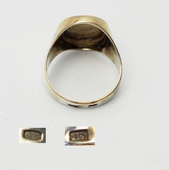 Vintage gilt 875 silver niello flowers traditional ethnic ring sz 9 Russia