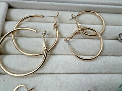 6 Pairs Gold Tone Green VTG Pierced Earrings LOT Enamel 1980s 1990s modern y2k