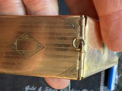 Antique Art Deco Gold Filled Triple Photo Locket Pendant Engraved Keepsake