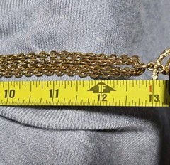 Vintage 1960’s Cream Flush White Acrylic Goldtone Double Chain Necklace 24″