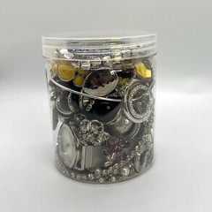 Mystery Jewelry Jar – Vintage To Modern – All Silver Tone Wearable Jewelry
