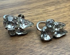 Vintage Austrian Rhinestone Clip On Earrings