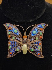 1992 MMA Cleo Butterfly Brooch Enamel Figural Pin Marked MMA Cleo
